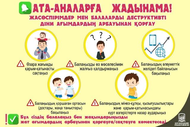 Осыған орай, ата-аналарға арналған жадынама
