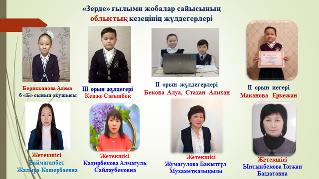 Облыстық "Зерде" конкурсының жүлдегерлері