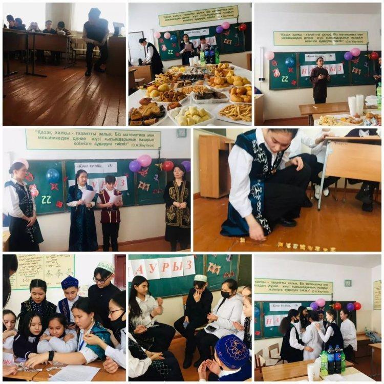 Қазақтың ұлттық құндылықтарын дәріптеу, балаларға ұлттық тәрбие беру мақсатында 7 "Б" сыныбында "Қош келдің, әз Наурыз!" сынып сағаты өтті.