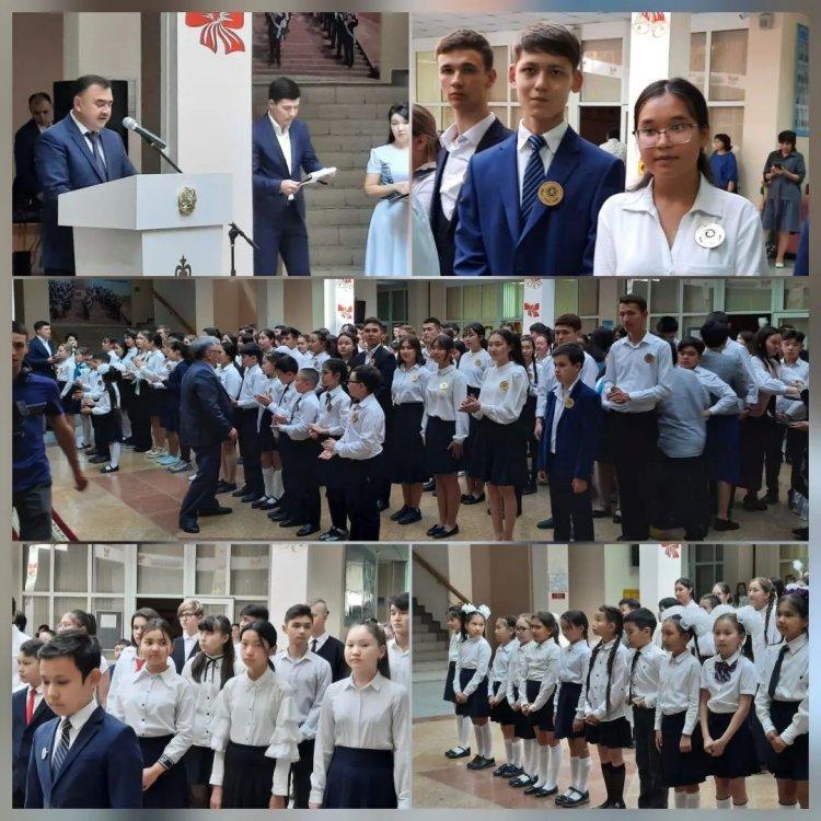 Спорт, өнер, ғылым білім бойынша халықаралық, республикалық, облыстық кезеңдердегі жеңімпаздарды ұлықтау, "Жеңімпаз - 2022" төсбелгісін табыстау рәсіміне гимназия оқушылары қатысты.