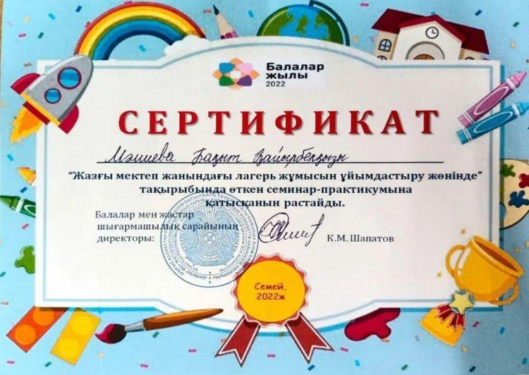 "Радуга" лагерінде "Мектеп жанындағы лагердің жұмысын ұйымдастыру" тақырыбында семинар-практикум өткізді.