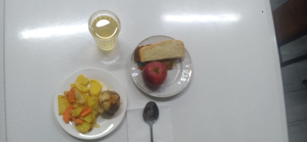 Әлеуметтік аз қамтылған отбысынан шыққан балалардың бейсенбі күнгі мәзірі, 1 ауысым