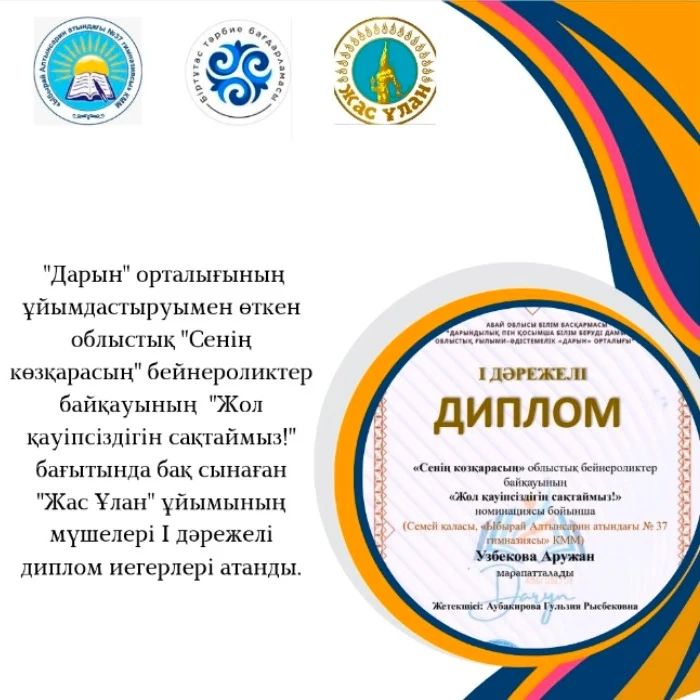 Абай облысының білім басқармасы "Дарындылық пен қосымша білім беруді дамытудың облыстық ғылыми - әдістемелік "Дарын" орталығының ұйымдастыруымен өткен облыстық "Сенің көзқарасың" бейнероликтер байқауының қорытындысы шықты.