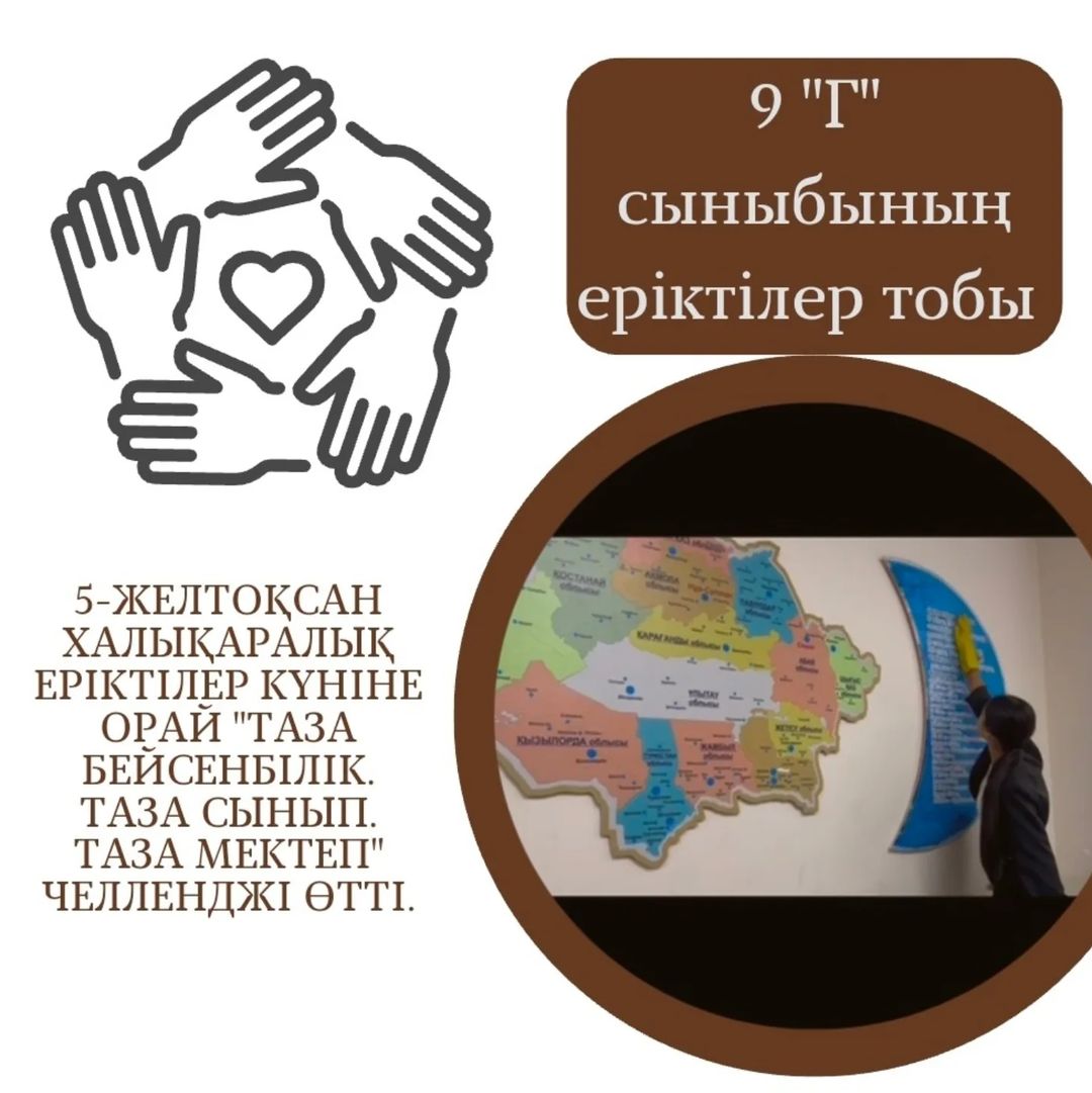5-желтоқсан Халықаралық еріктілер күнінде гимназия сыныптары "Таза бейсенбілік. Таза сынып.