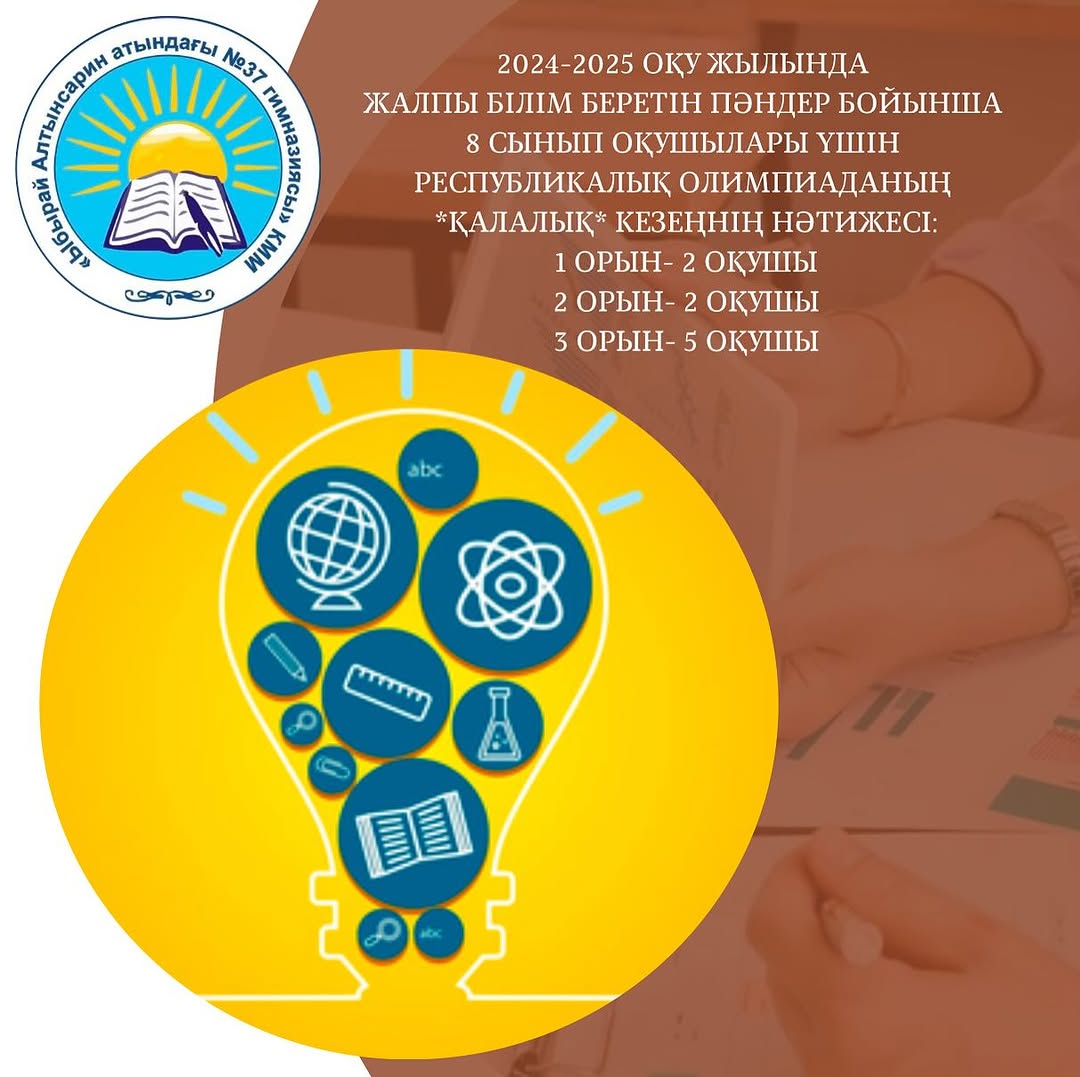 2024-2025 оқу жылында жалпы білім беретін пәндер бойынша 8 сынып оқушылары үшін республикалық олимпиаданың *қалалық* кезеңнің нәтижесі: