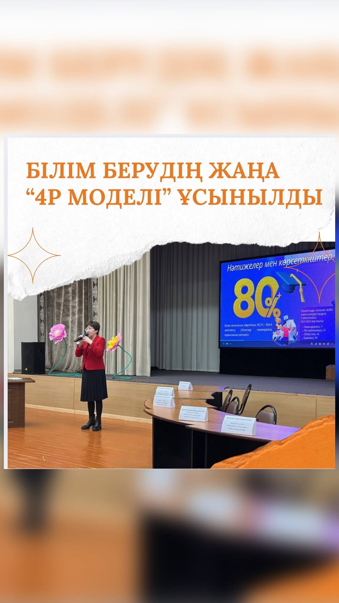 Қаңтардың 29-ы күні Республикалық педагогикалық идеялар фестивалінің жеңімпазы , гимназиямыздың директоры Малгаждарова Жанат Зейнелевна «Білім берудің жаңа «4Р моделі» тақырыбындағы идеясымен ұжым арасында бөлісті.