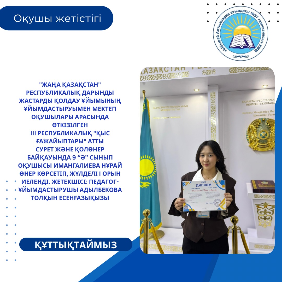“Жаңа Қазақстан” республикалық дарынды жастарды қолдау ұйымының ұйымдастыруымен мектеп оқушылары арасында өткізілген III Республикалық “Қыс ғажайыптары” атты